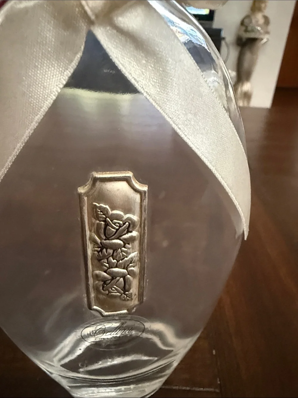 Cellini Elegant Cream Rose Decorative Glass Bottle